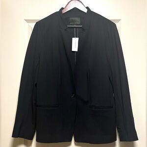 NWT Banana Republic Long and Lean Fit Inverted Collar Ponte Blazer Chic Black 14